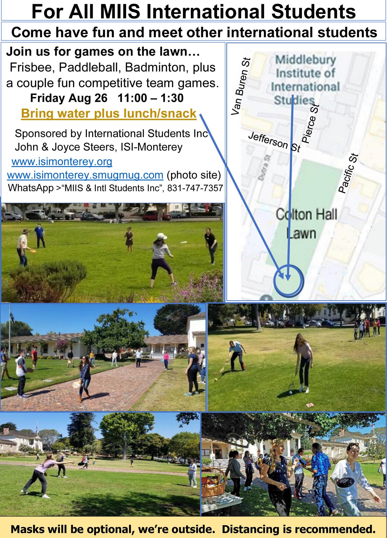 International Student LawnGame Day Middlebury Institute of